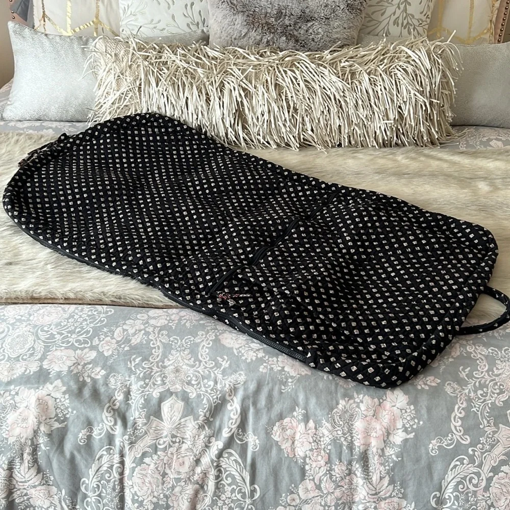 Vintage VERA BRADLEY Classic Black Travel Hanging Garment Bag Red White Floral